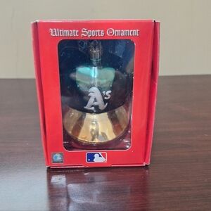 MLB A's Oakland Athletics Glass Christmas Ornament